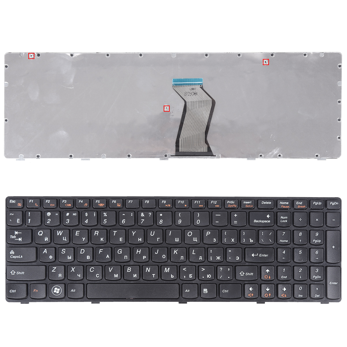 Picture of New Replacement Laptop Keyboard For LENOVO Ideapad Z580 V580 G580 BLACK FRAME BLACK OEM RU Layout